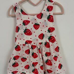 Strawberry Print Kids Casual Dress
